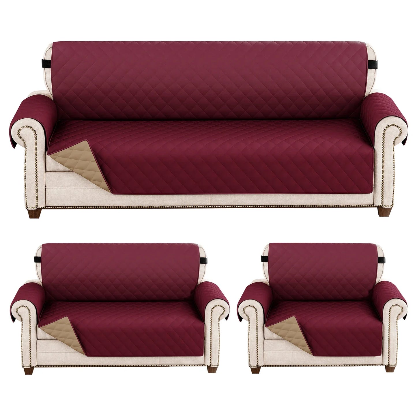 Waterproof Pet-Friendly Sofa Cover | Modern Diamond Pattern Slipcover
