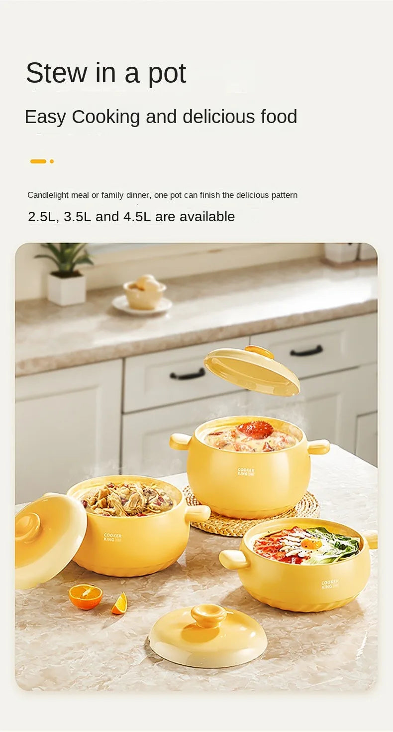High-Temperature Resistant Ceramic Casserole Pot for Gas Stoves
