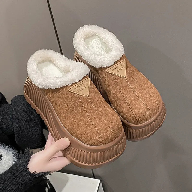 Women's Platform Fur Slippers | Cozy Stylish Winter Mules