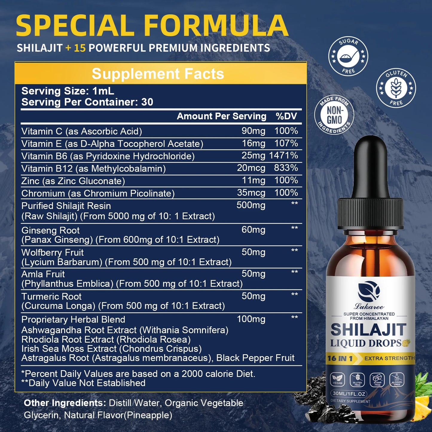 Shilajit Drops with 85+ Trace Minerals for Immunity & Digestion