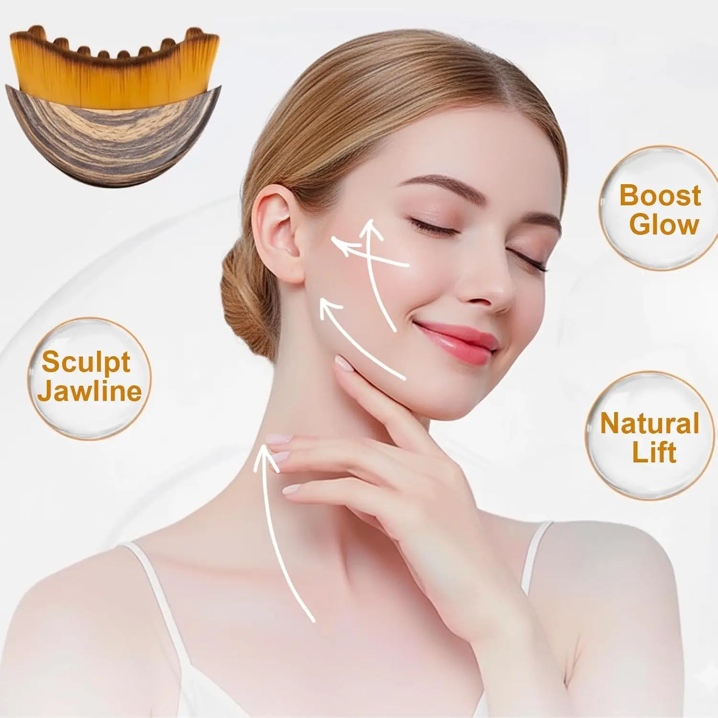Stainless Steel Gua Sha & Face Massage Brush Set | Sculpt & Contour