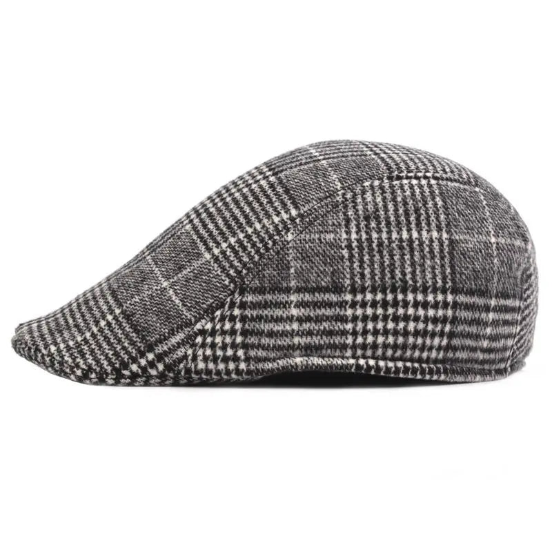 Men's Plaid Newsboy Beret Hat | Retro Octagonal Cap for All Seasons