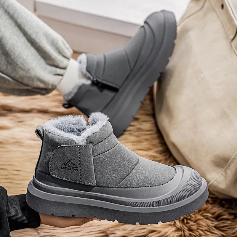 Men's Warm Plush Snow Boots | Cozy Winter Ankle Shoes
