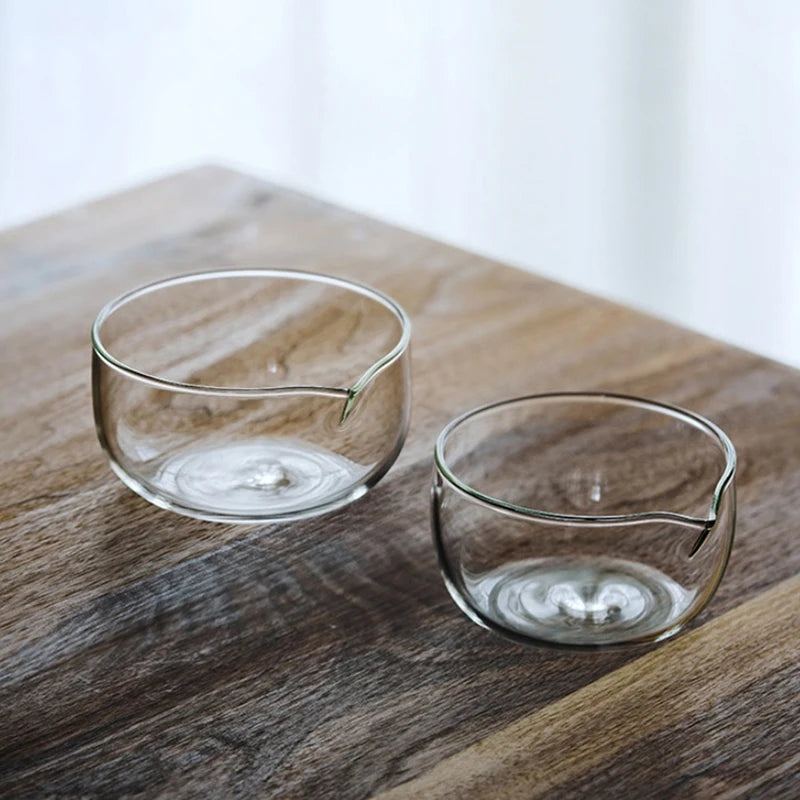 Transparent Double Layer Glass Tea Bowl | Heat-Resistant Mixing Bowl