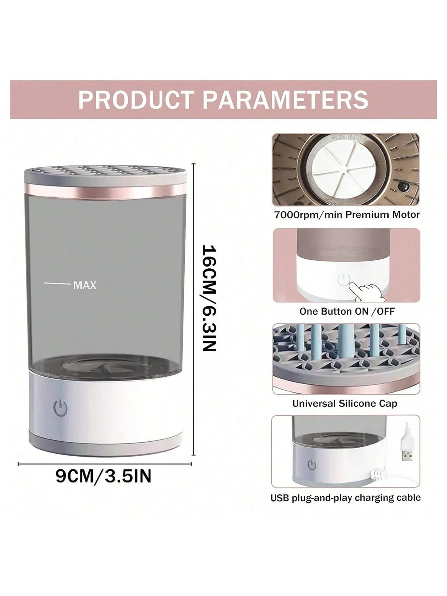 Electric Makeup Brush Cleaner Machine | Automatic Spinner & Dryer