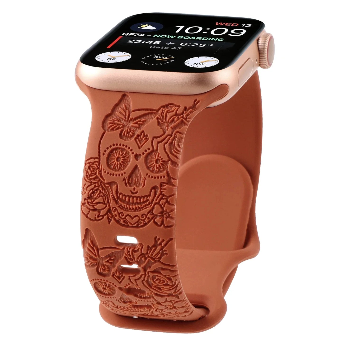 Gothic Skull Engraved Silicone Strap for Smartwatches