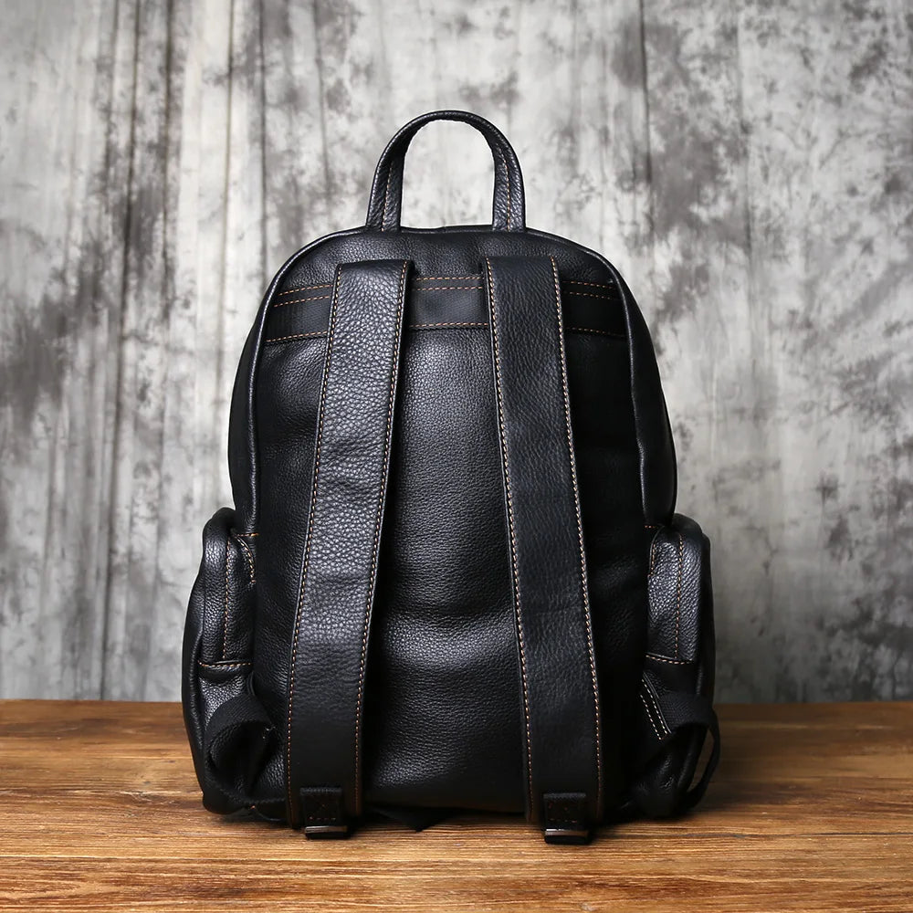 Stylish Leather Men's Backpack for Travel & School | 16-Inch Laptop Bag