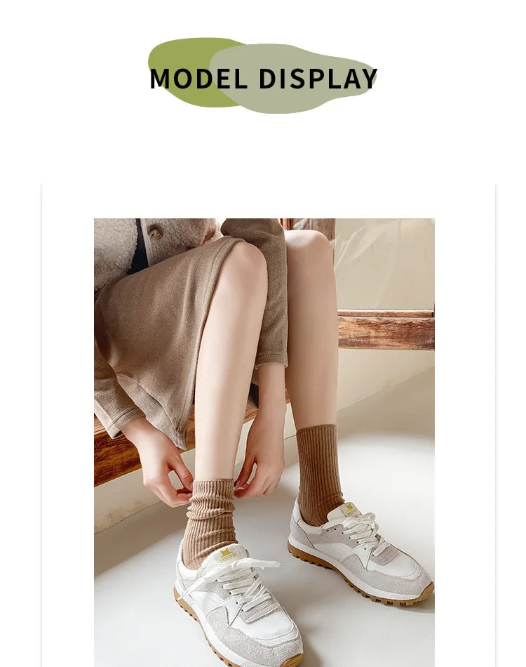 6 Pairs Women's Winter Cotton Socks | Cozy & Stylish Warmth