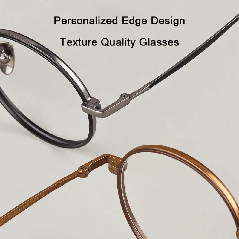 Ultra-Light Retro Round Eyeglasses | Stylish Titanium Frames