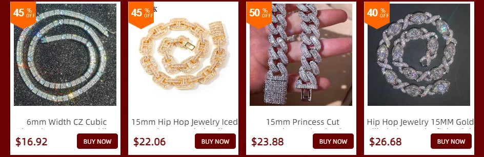 Luxury 24mm Diamond Chain Necklace | Iced Out Hip Hop Style