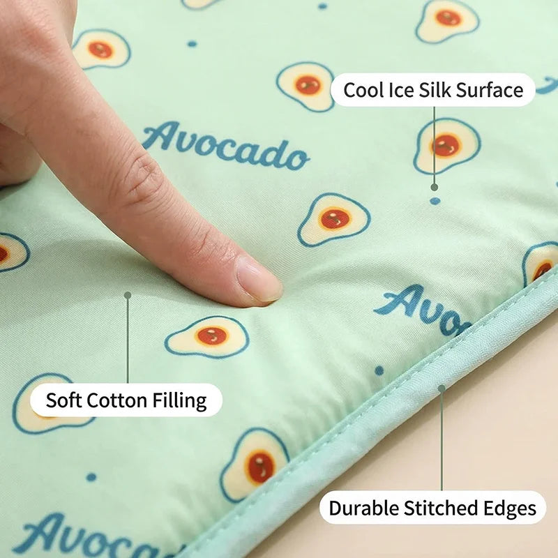 Summer Ice Silk Pet Cooling Mat | Non-Slip Washable Dog Bed