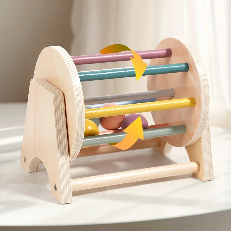 Montessori Wooden Rolling Ball Drum | Engaging Baby Learning Toy