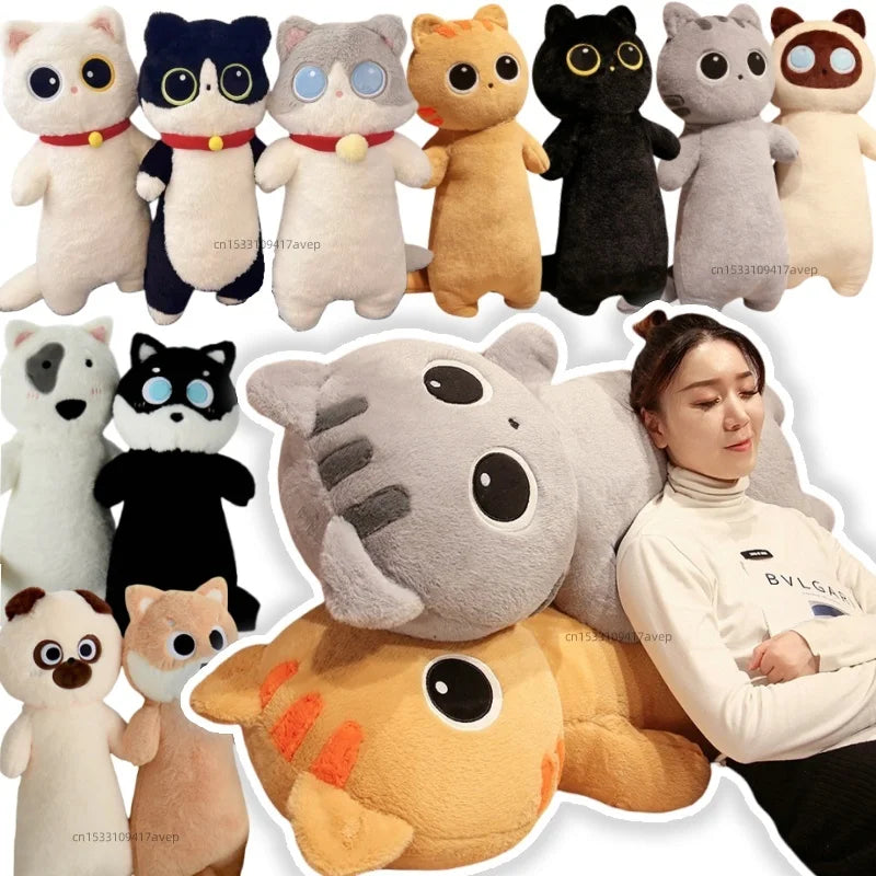 Lifelike Siamese Cat Plush Toy | Hug Cushion for Kids & Home Decor