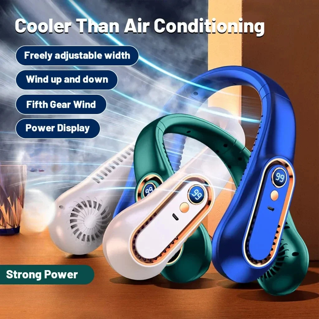 Portable Bladeless Fan | Ultra Quiet USB Charging Neck Fan