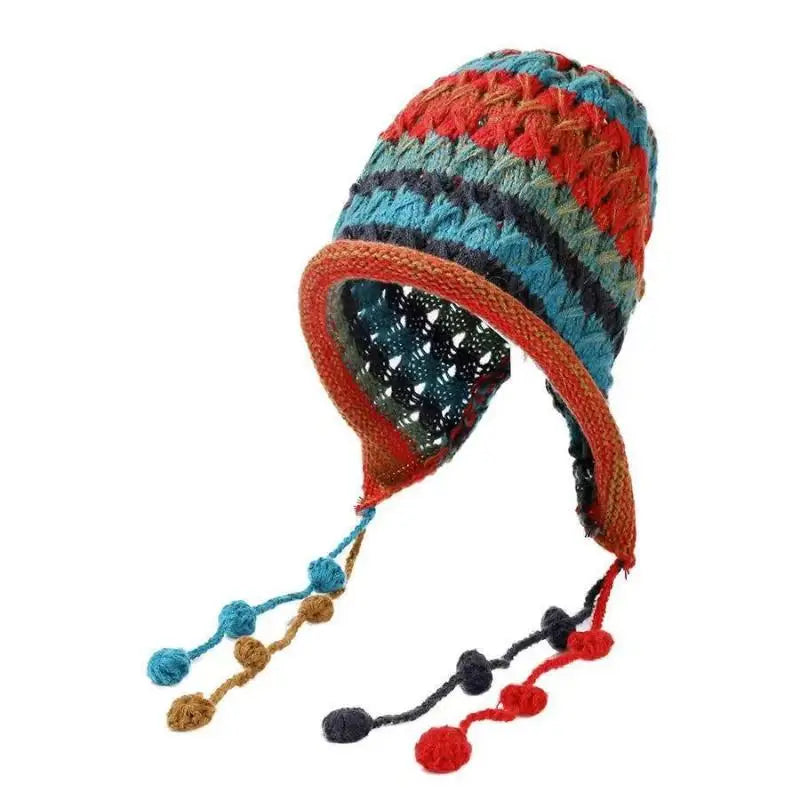 Women's Cute Bear Plush Knitted Hat | Cozy Winter Beanie