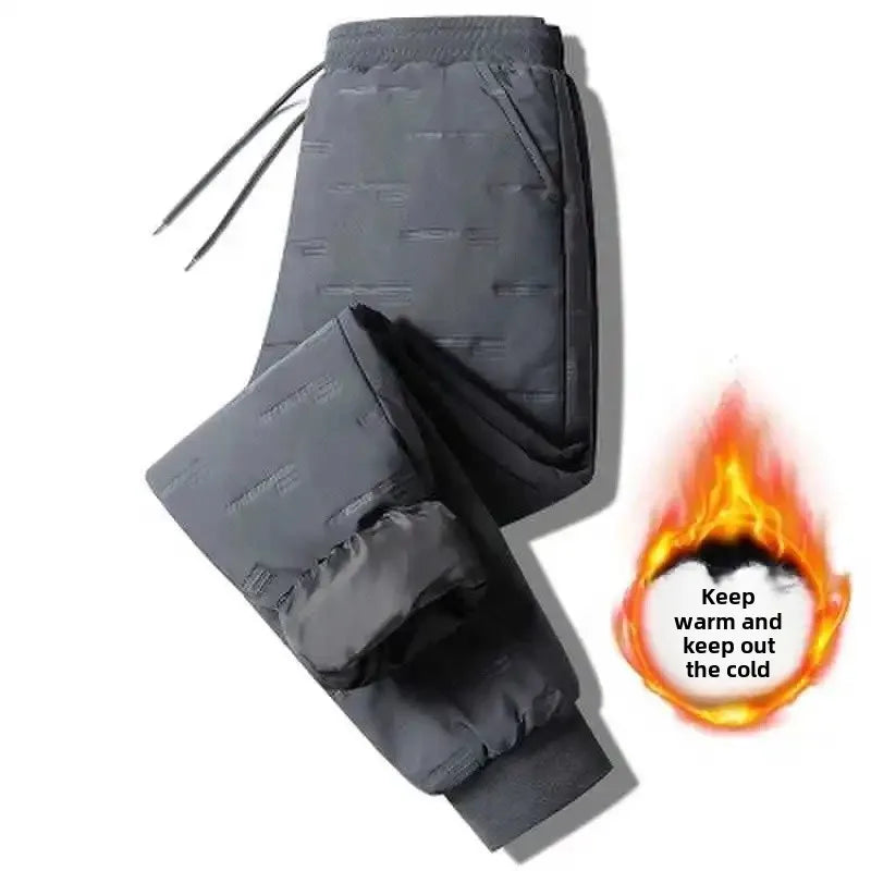 Men's Warm Fleece Lined Quilted Pants | Plus Size Casual Trousers