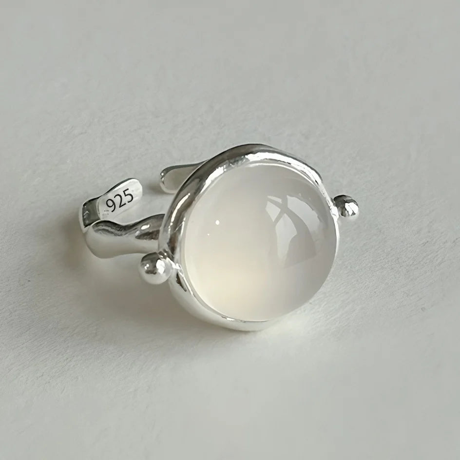 Adjustable Geometric Jade Ring for Women | Vintage Jewelry Gift