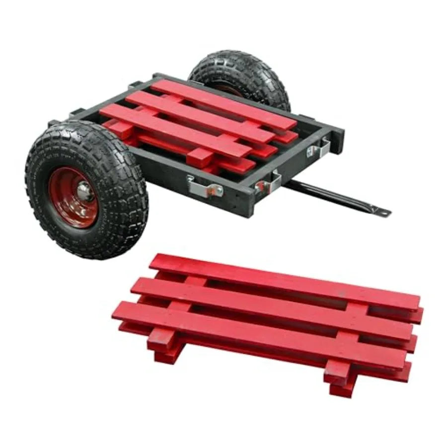 Classic Red Tricycle Trailer | Durable Design with Inflatable Tires