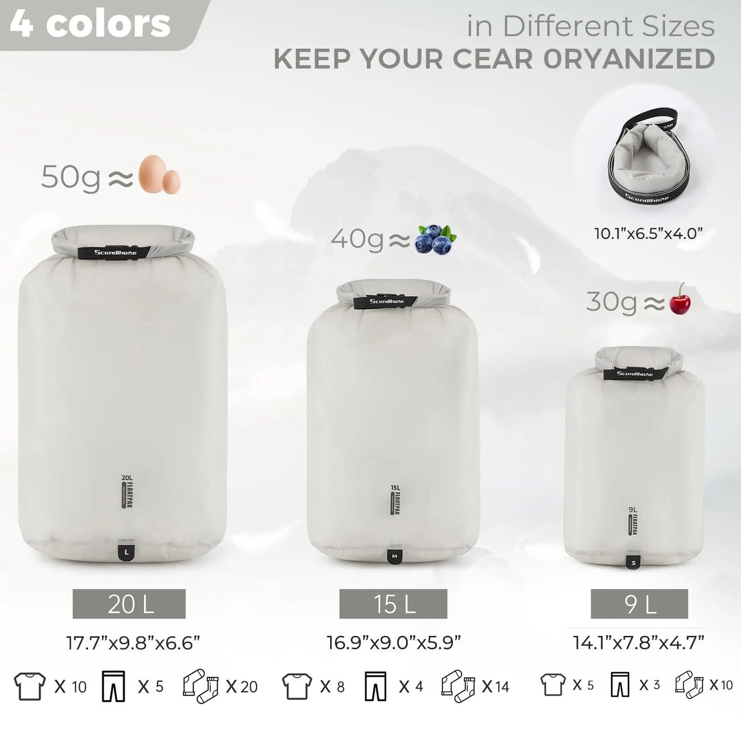 Lightweight Waterproof Dry Bag | Ultralight Travel Packing Organizer