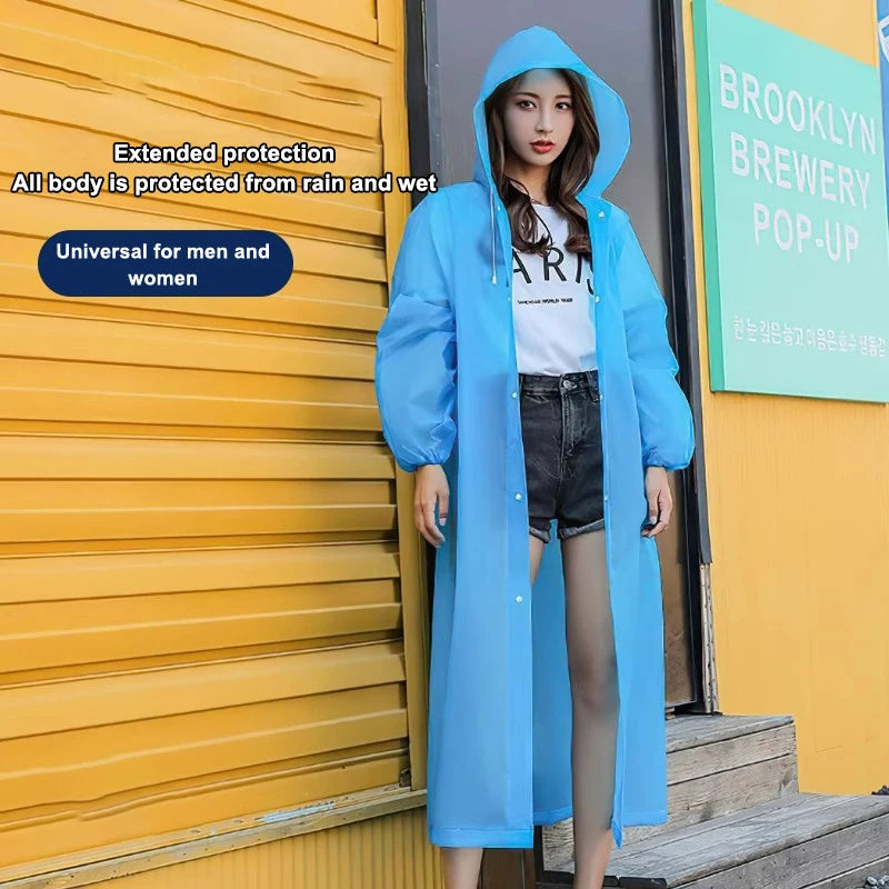 Transparent Non-Disposable Raincoat | Stylish Portable Poncho