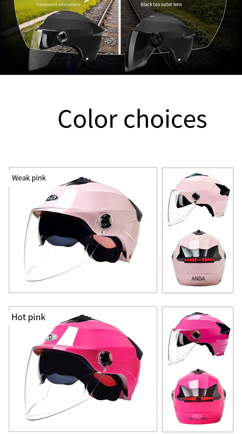 LED Motorcycle Helmet for Moped & Electric Scooter | Unisex Safety Gear