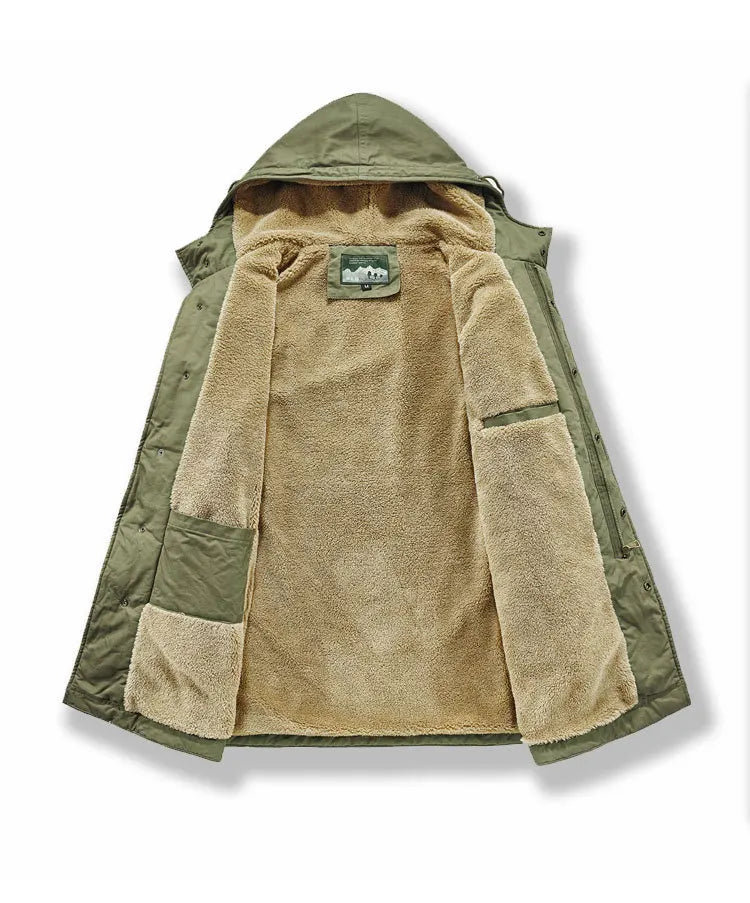 Men's Retro M51 Mid-Length Windbreaker Parka with Hood | Fall/Winter