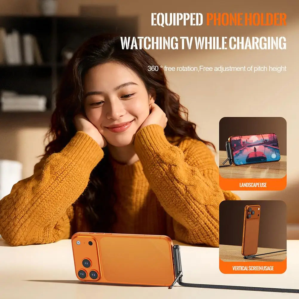 240W PD 2-in-1 Foldable Phone Holder & Fast Charging Cable