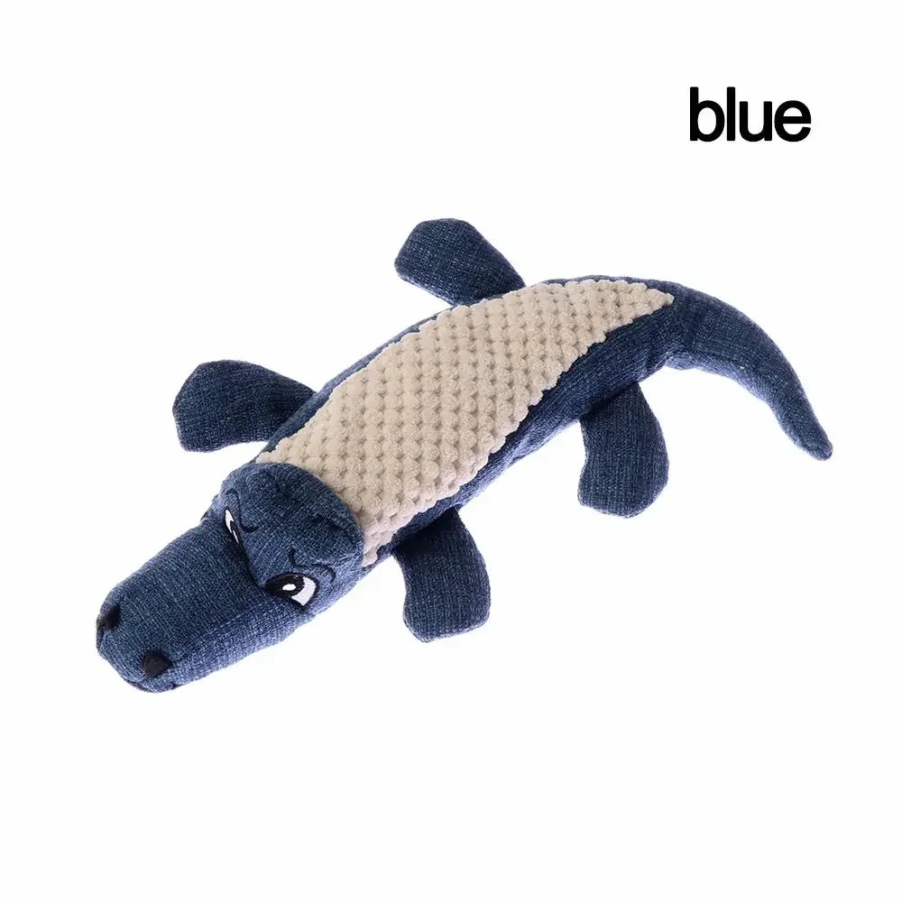 Interactive Plush Crocodile Dog Toy | Tough Chew & Squeaky Fun