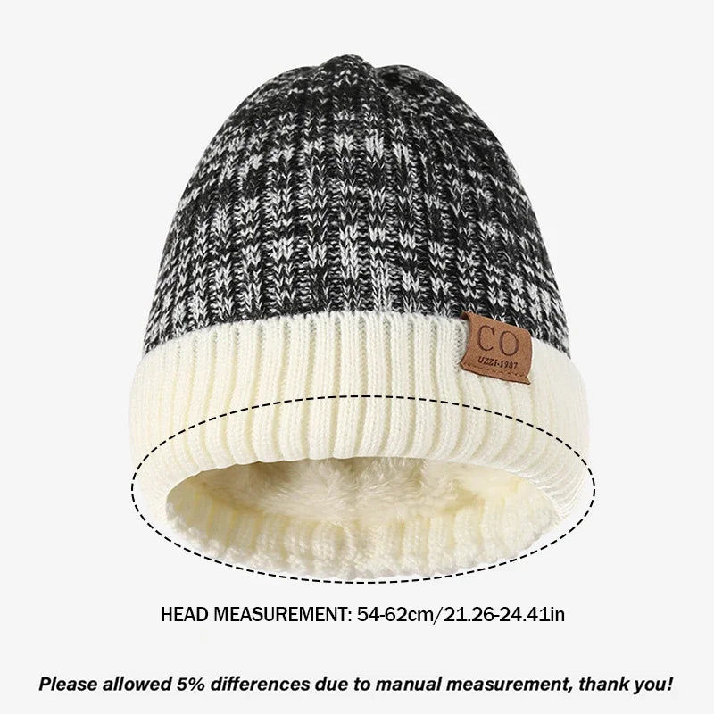Unisex Warm Lined Knit Beanie | Cozy Brimless Ski Hat for Winter