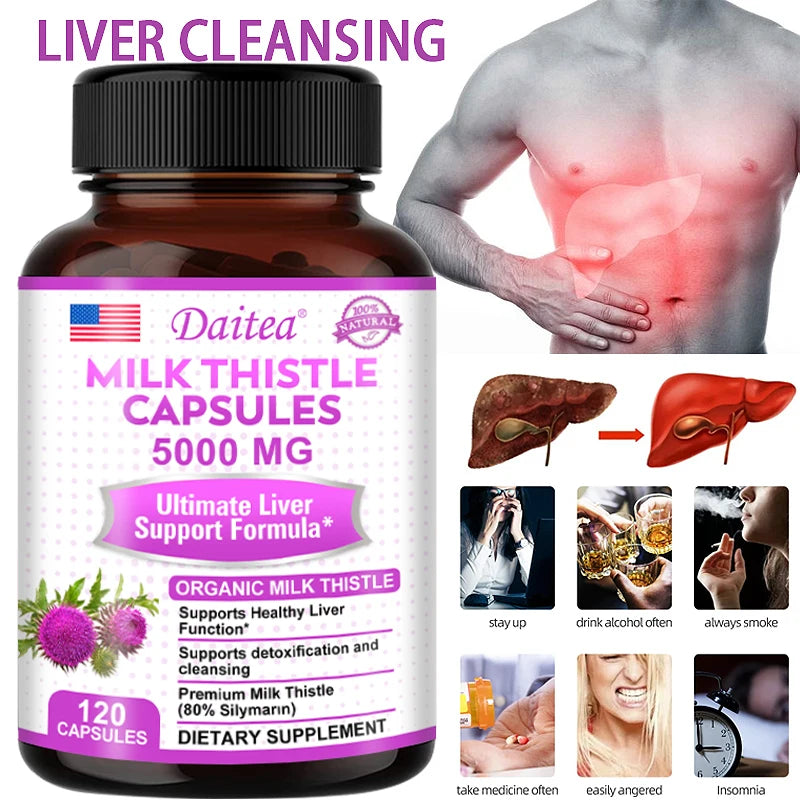 Organic Milk Thistle Extract Liver Capsules | Detox & Support Health
