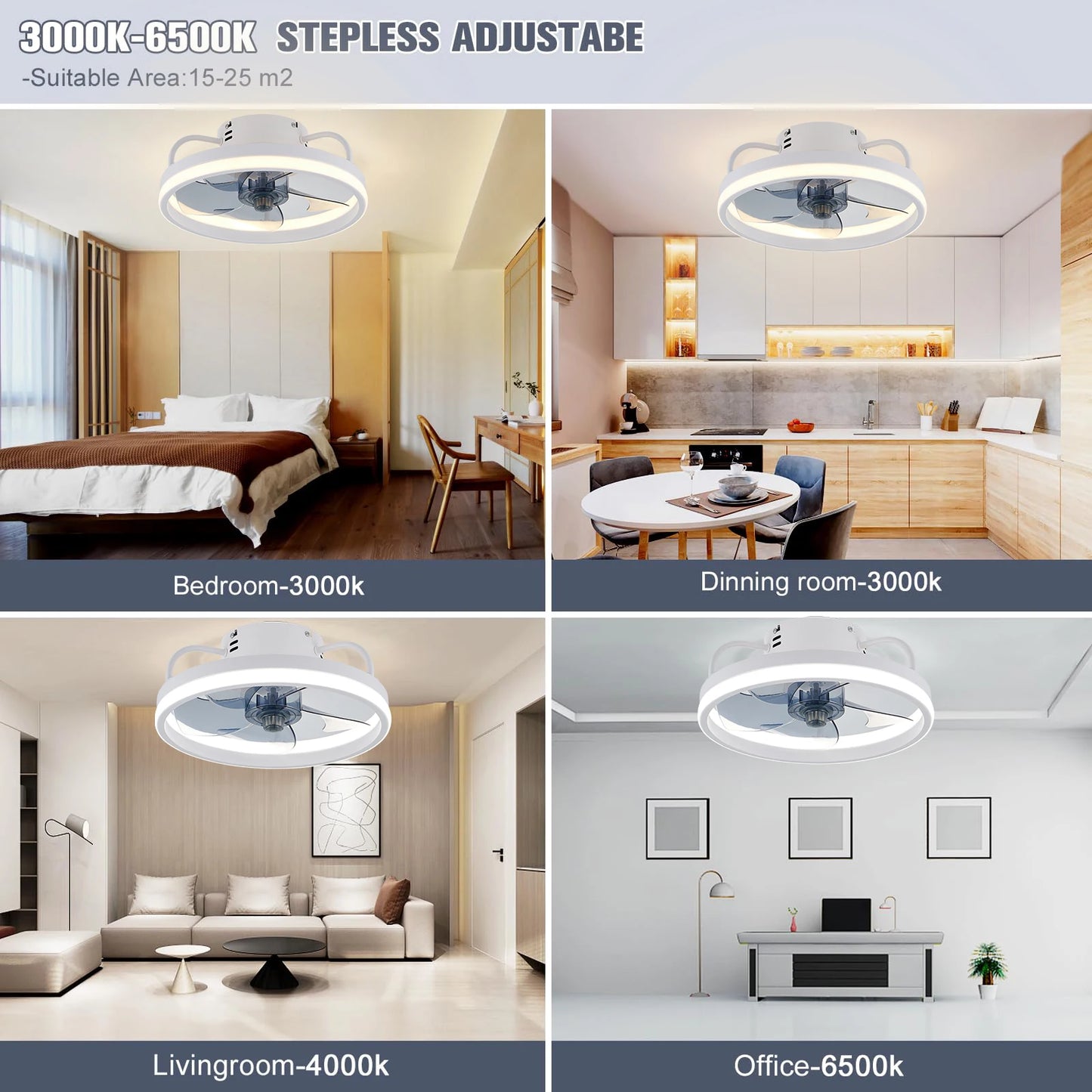 Smart Ceiling Fan with LED Light | Modern Remote-Controlled Design