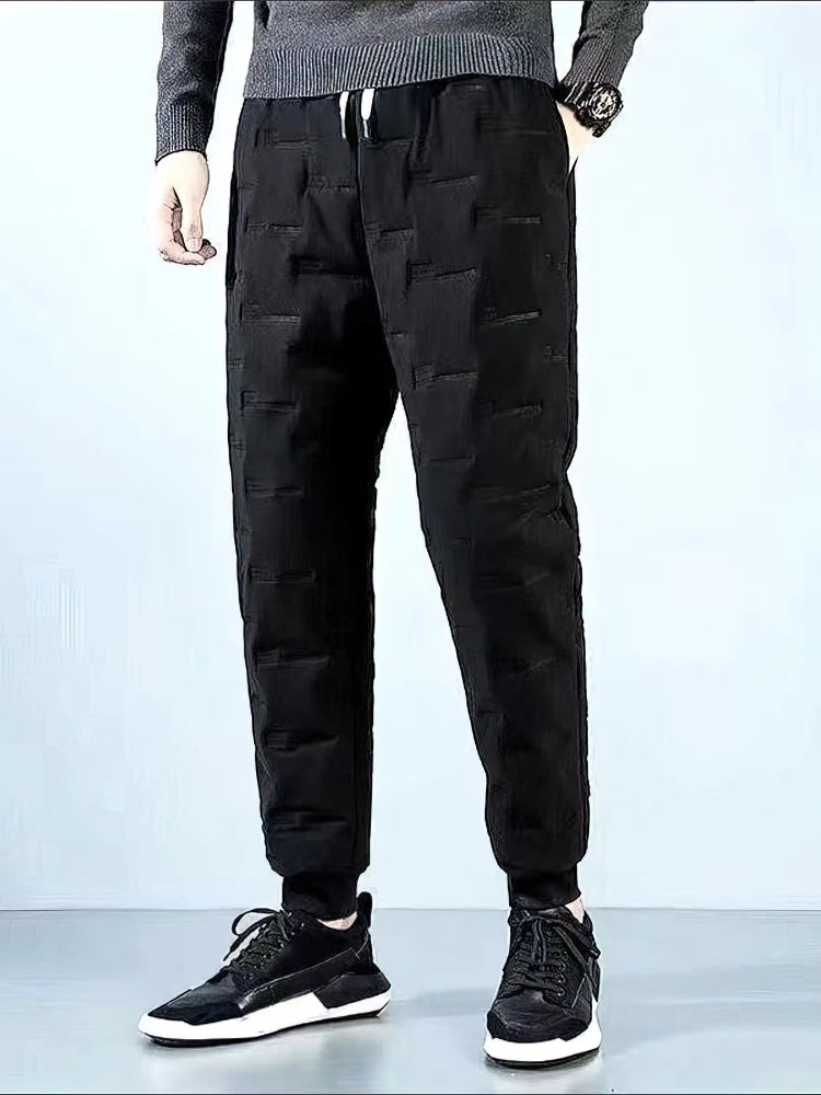 Outdoor Winter Thicken Warm Pants Men Waterproof Padded Cotton Jogger Pants Casual Sport Sweatpants Thermal Lightweight Trousers