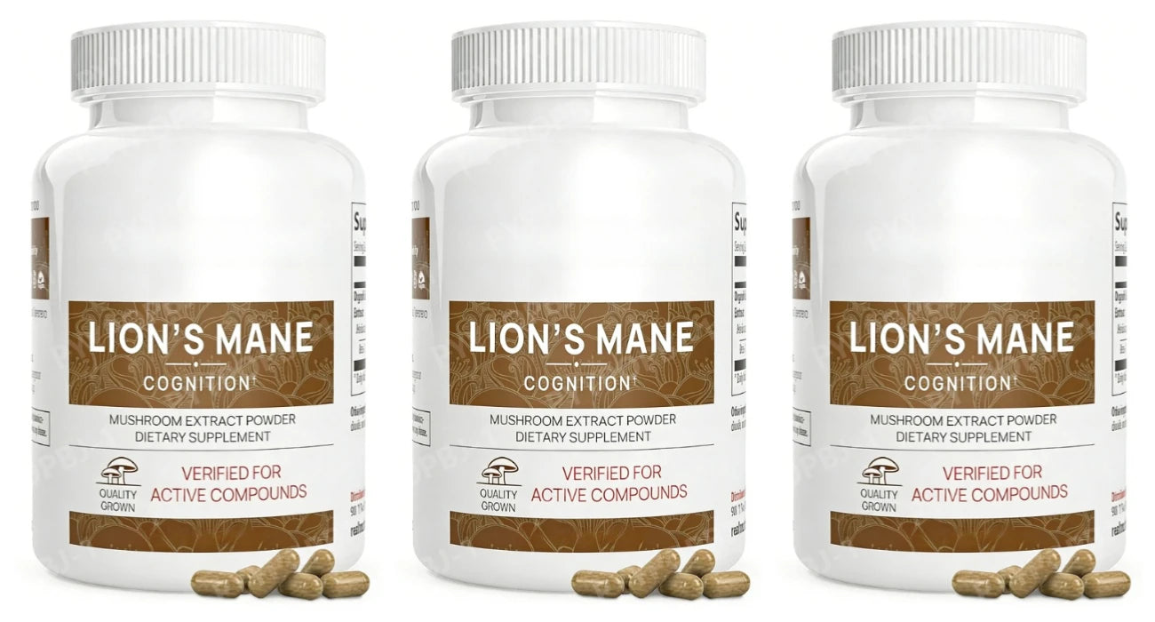 Organic Lion's Mane Mushroom Extract Capsules | Vegan Supplement