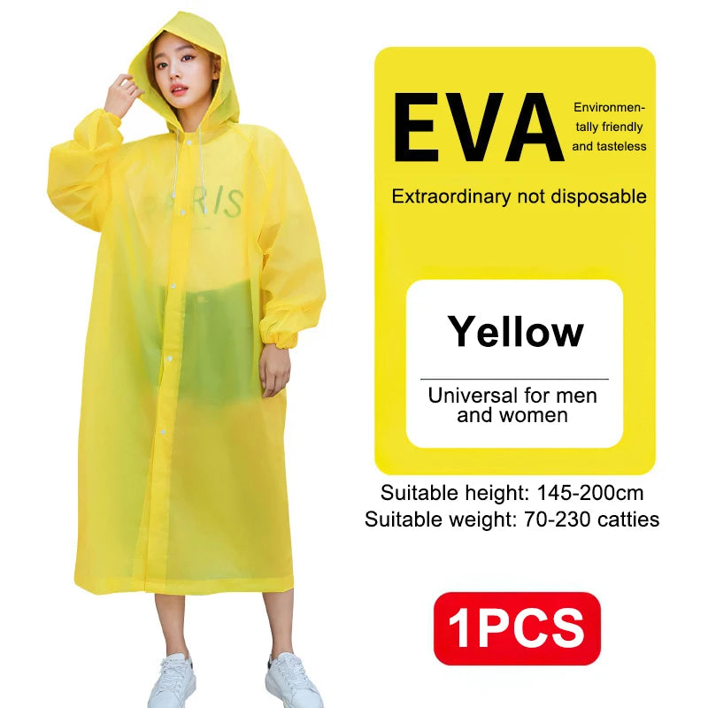 Chubasquero transparente para adultos | Impermeable duradero para viajes al aire libre
