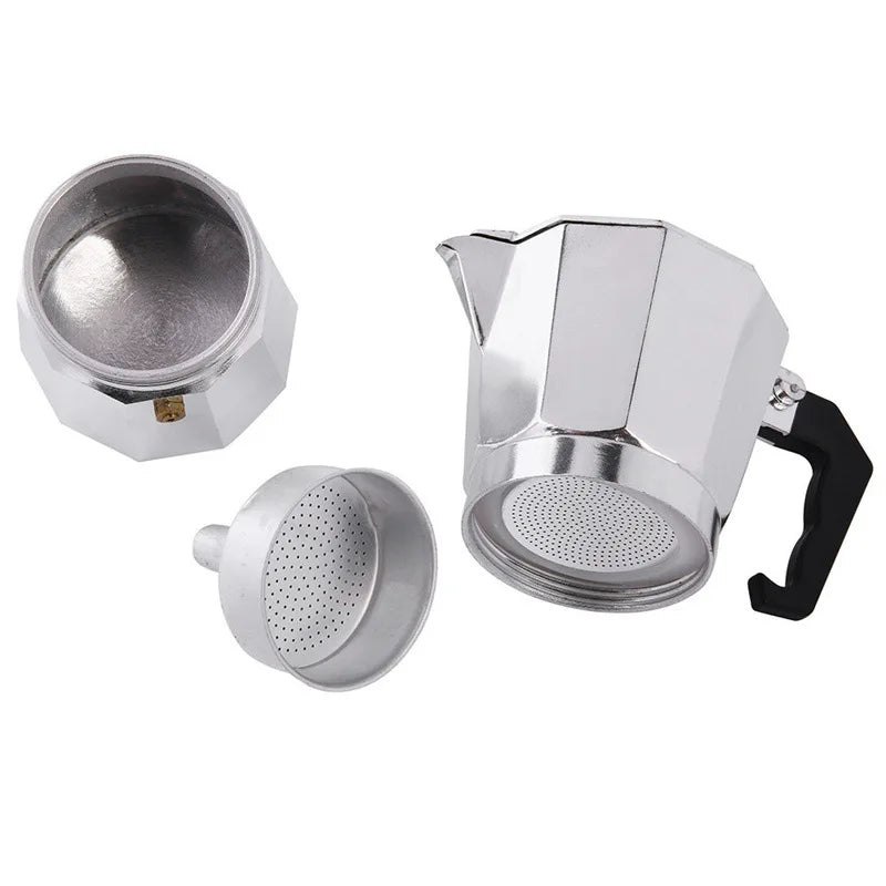 Italian Outdoor Aluminum Mocha Coffee Pot | Portable & Stylish