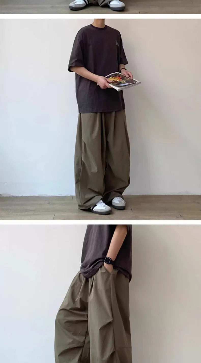 Summer Vintage Baggy Wide-Leg Pants for Men and Women