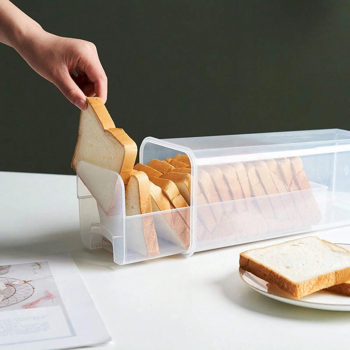 Airtight Bread Loaf Container | Clear Bread Box for Freshness