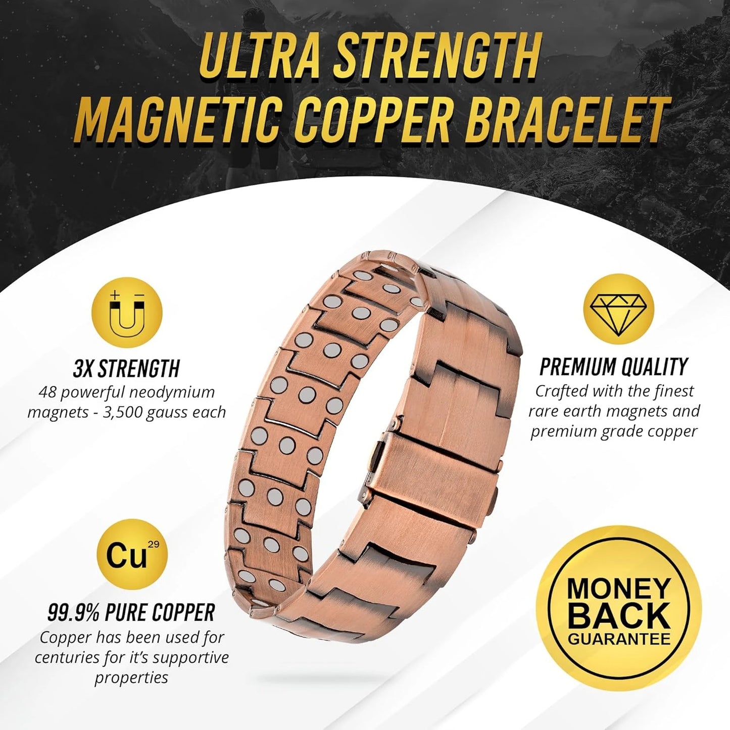 Magnetic Pure Copper Men's Bracelet | Stylish Health Benefits