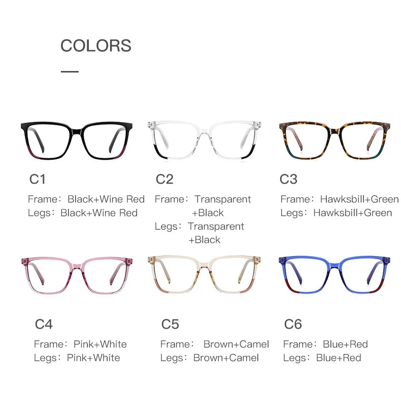 Stylish Women's Square Frame Anti-Blue Light Glasses