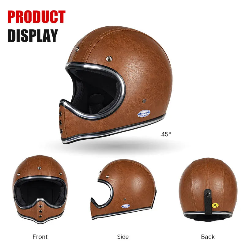 Yellow Vintage Full Face Helmet with Photochromic Goggles | Safety & Style