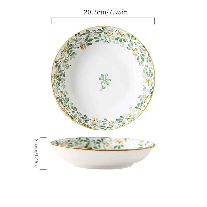 Set of 4 Floral Ceramic Plates | Stylish Tableware for All Occasions