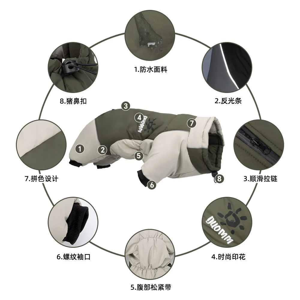 Large Dog Jacket | Reflective Waterproof Coat for Outdoor Safety