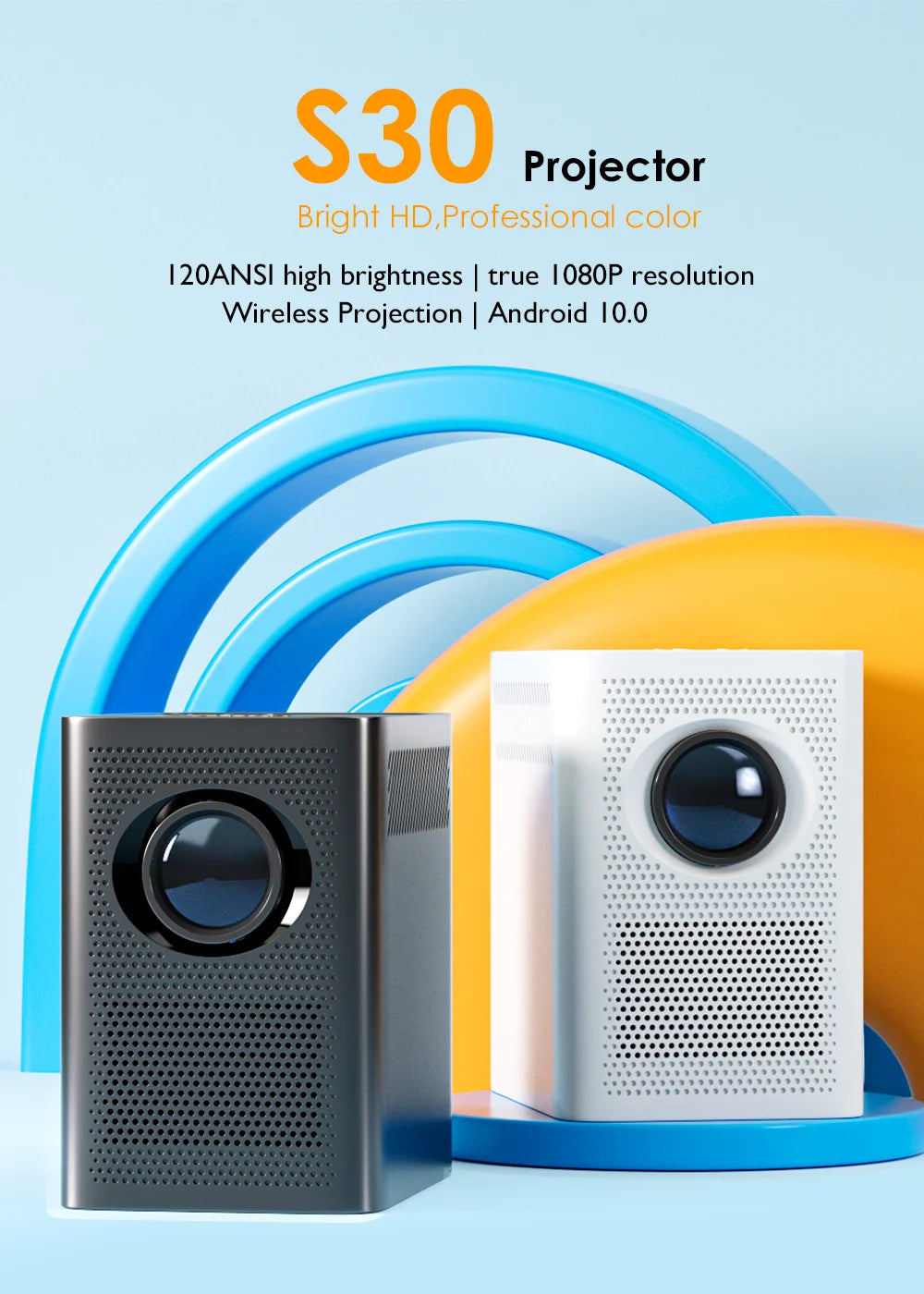 Full HD Mini Projector | Portable 1080P Bluetooth Home Theater