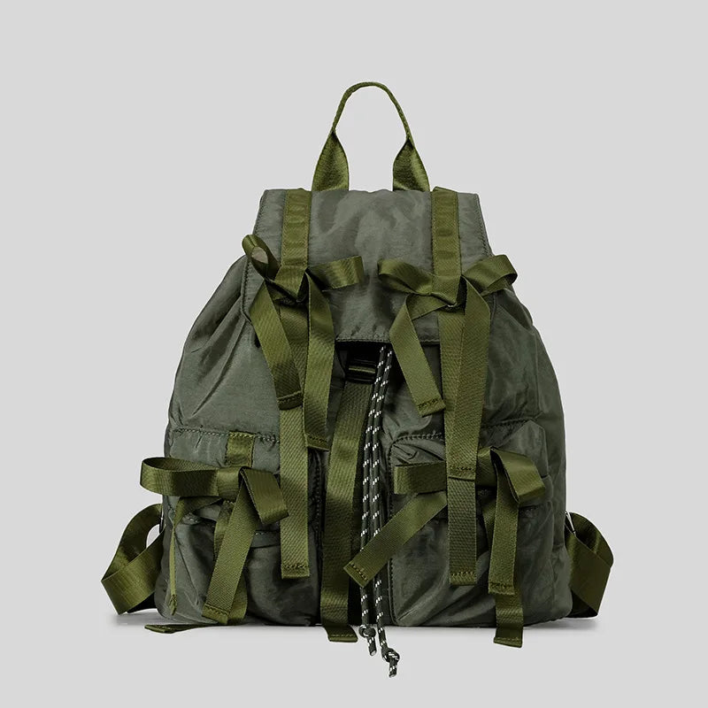 Fashion Y2K Bow Casual Backpack | High-Quality Nylon Shoulder Bag