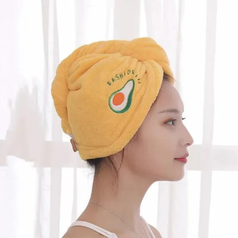 Soft Microfiber Dry Hair Towel | Quick-Dry Embroidered Shower Wrap