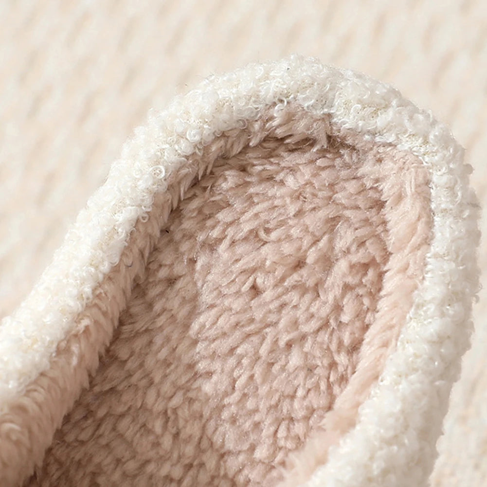 Unisex Christmas Deer Plush Slippers | Cozy Fluffy House Shoes