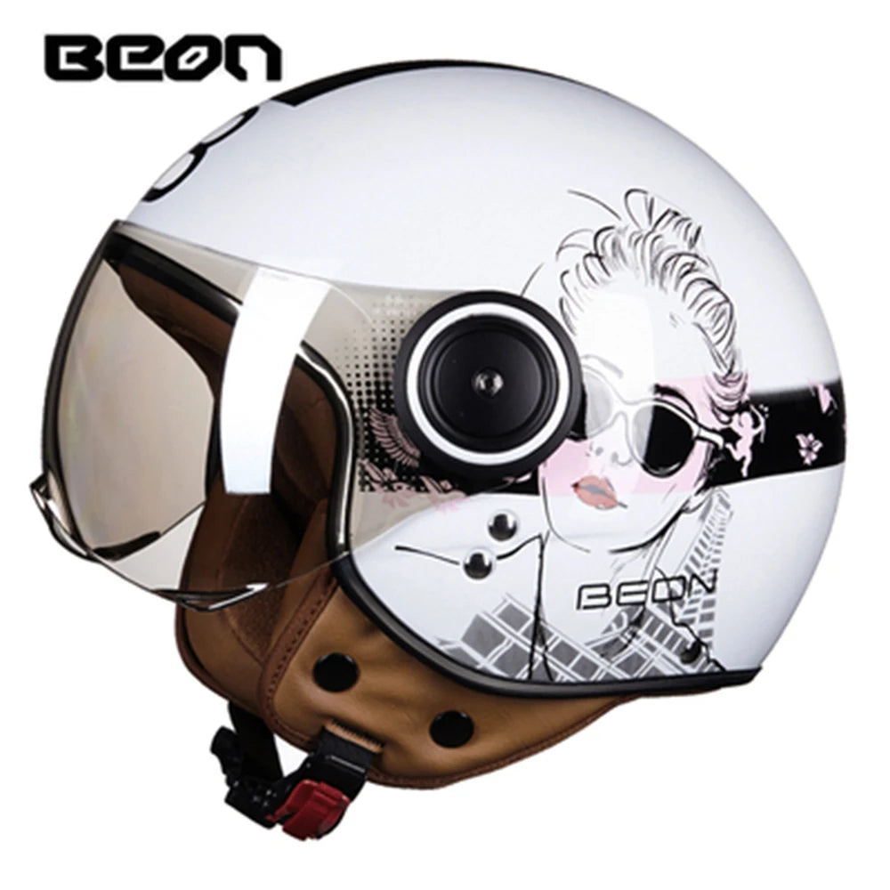 Vintage Open Face Motorcycle Helmet | Retro Style Protection Gear