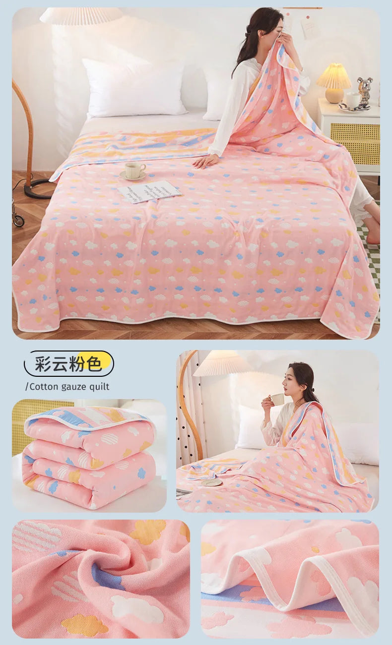 Breathable Summer Quilt | Multi-functional Cotton Towel Blanket