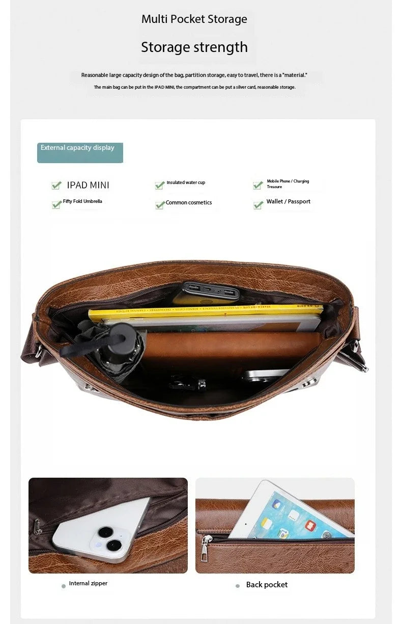 Stylish PU Leather Business Shoulder Bag | Ideal for Professionals