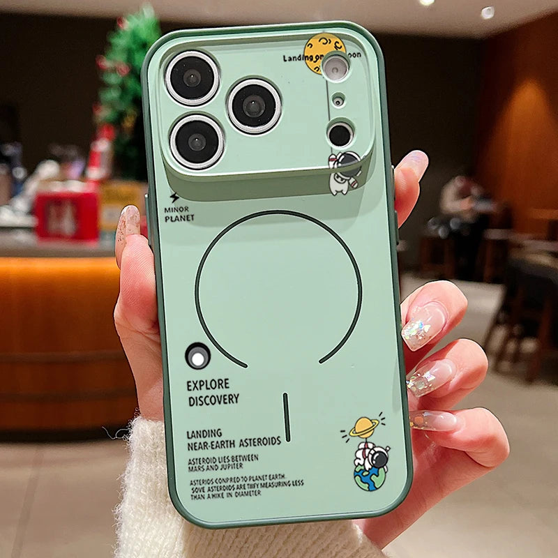 Hanging Astronaut Pattern Case for iPhone | Magnetic & Stylish Protection